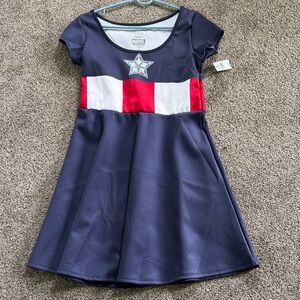 Marvel women’s Captain America Navy, Red & White Skater Dress Costume